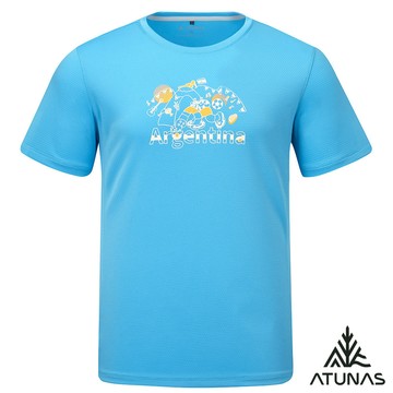 【ATUNAS 歐都納】中性款好GOAL力循環短袖排汗抗菌T恤A6TS2601NC水藍