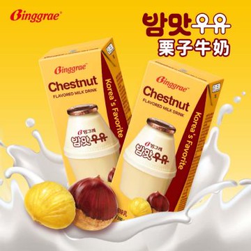 韓味不二 BINGGRAE栗子牛奶(調味乳) (200mlx24瓶)