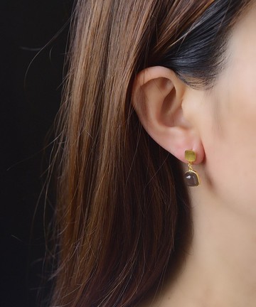 和田玉純銀煙紫耳釘寓意吉祥如意 雕工精緻 上身簡單大方