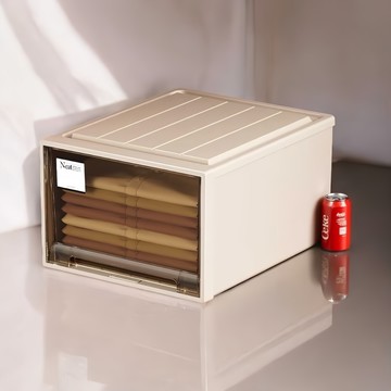 D4423 抽屜式儲物箱 54L 透明茶色 省空間高效收納  53 x 44 x 23cm  1盒