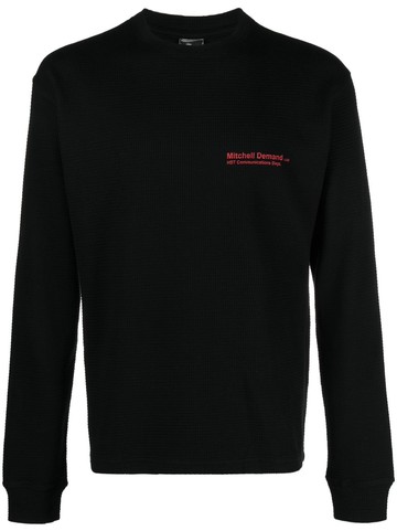 GR10K - logo-print cotton jumper - men - Cotton - M - Black