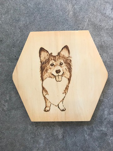 原木燒/寵物像燒刻黃檜杯墊/客製化訂做/禮物