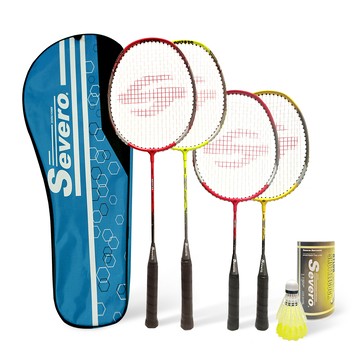 Severo Mat 3.0 家庭式4人羽球拍組+尼龍羽球2入  1套  單品