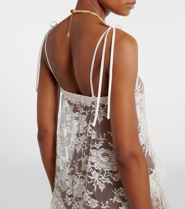 Chloé Ruffled sheer lace maxi dress