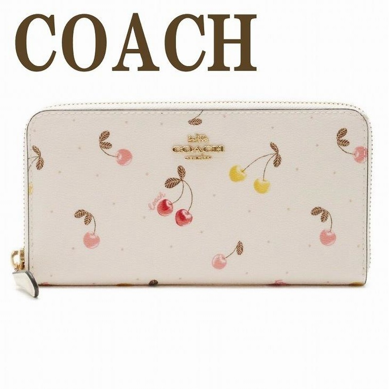 コーチ COACH 財布 レディース 長財布 チェリー さくらんぼ ラウンド