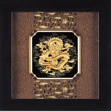 【開運陶源】金箔畫 純金 *小古典中國風系列*(祥龍獻瑞)...24x24cm