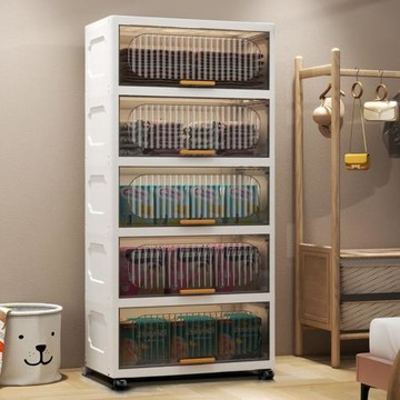 40/50面翻蓋置物架家用收納架客廳零食架廚房儲物柜玩具多層收納