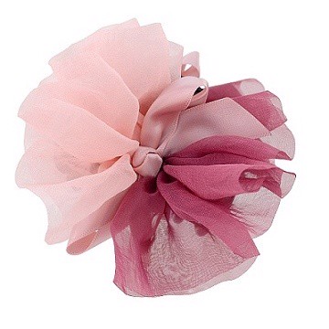 Charme 日本熱賣 時尚混搭雙色 雪紡抓夾(紅+粉)