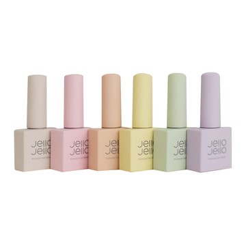 Jello Jello 春夏七彩系列 美甲凝膠6色組 2022  10ml  Warm Porcelain，Blooming Pink，Pale Coral，Begin Yellow，Green Bud，Antique Lilac  1組