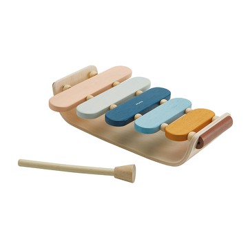泰國 Plantoys - 木作兒童樂器-彩虹橢圓木琴(清新藍)