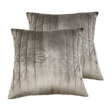 J&N 艾妮珩 縫鋪綿短毛絨抱枕 灰色 (2入/1組) 台灣產  45 x 45cm