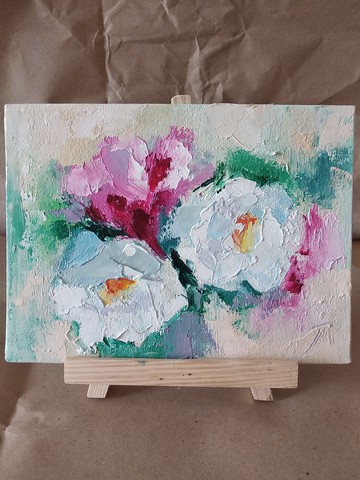 抽象花。花卉藝術。原畫。微型藝術