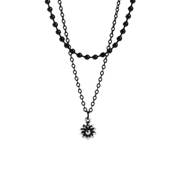 [韓國] [鋼飾] 雙面闇花鎖骨鍊 / Duet Bloom Necklace