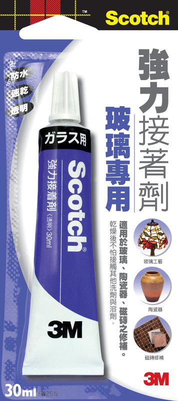 3M Scotch 6425N 玻璃專用強力接著劑(紫)30ml/一個入(定155)【APP滿額下單10%點數(單一帳號最高1000點)】4/30止