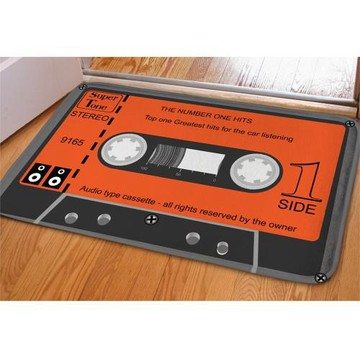 復古法蘭絨地墊舊式老磁帶Kitchen Doormat 創意來圖印刷新房用品