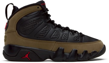Nike Jordan 黑色 & 卡其色 Air Jordan 9 Retro 儿童高帮运动鞋