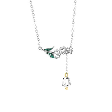 【巴黎精品】現貨+預購 925純銀項鍊鋯石吊墜-鈴蘭花流蘇風鈴生日情人節禮物女飾品v1ar116