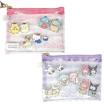 小禮堂 Sanrio 三麗鷗 x 什麼都是生物 迷你扁平收納包 (粉/紫款)