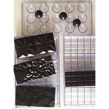 優質食品級硬塑料PC巧克力模具diy長方形排塊半圓星空朱古力模型