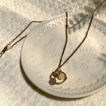 老林雜貨 | 蜜蠟灰翡翠項鍊