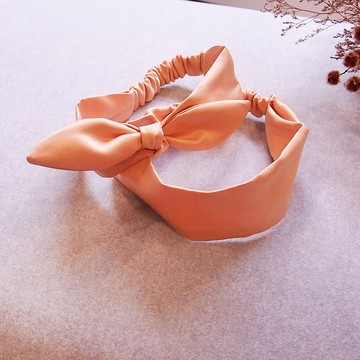 奶黃色 寬版髮箍 蝴蝶結髮箍 新娘髮帶