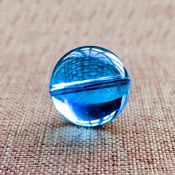 天然收藏級9A冰種海藍寶散珠圓珠高冰藍單珠手鏈半寶石水晶托帕石