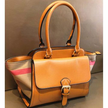 2021歐美時尚女包大牌條紋帆布單肩包百搭撞色手提包斜跨翅膀包女