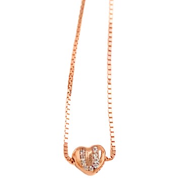 RADIANT STAR NS_[925 純銀]心意關鍵詞愛心字母點鑽串珠項鍊手鍊單墜 17.6cm手鍊  鍊長(45cm) 墜飾(0.5 x 0.3cm)  SL849