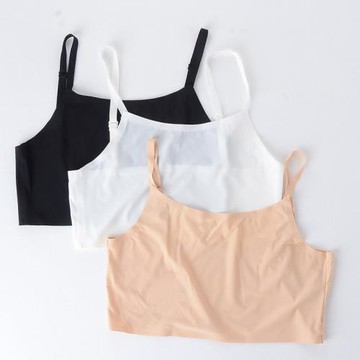 冰絲無痕半截短款吊帶背心女士抹胸裹胸內搭打底衫修身薄款防走光