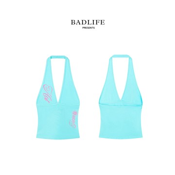 BADLIFE - BABIE CLUB I Am Hot 藍綠色掛脖背心 修身Tank Top