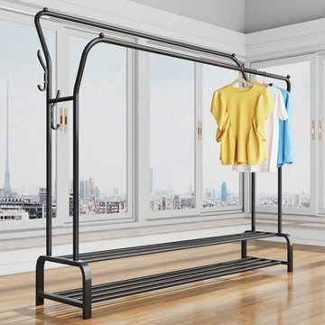 晾衣架落地臥室家用晾衣桿折疊掛衣架簡易收納陽臺曬衣服架子神器