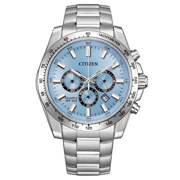 CITIZEN 星辰 Chronograph 藍色三眼計時石英手錶 44mm AN8230-59L