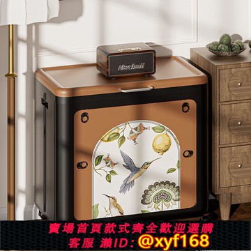 {可打統編 保固一年}安家日記新中式雙開門收納箱折疊可移動復古風衣物玩具整理儲物箱