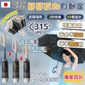 【台灣現貨🔥隔日達】節節收 安全防回彈 自動傘 環扣反向自動傘 60骨雨傘 折疊反向傘 摺疊傘 UV傘 遮陽傘 折疊傘