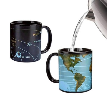 賽先生科學工廠｜行星地圖感溫變色馬克杯