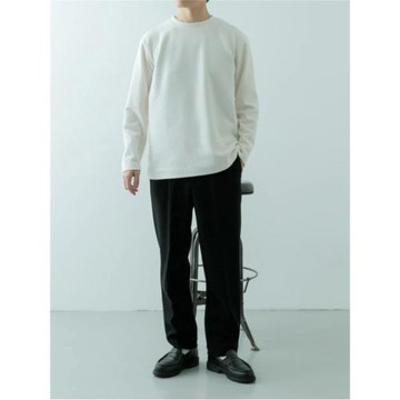 日單品牌男裝秋冬新款簡單休閑百搭圓領坑條磨毛針織衫衛衣31406