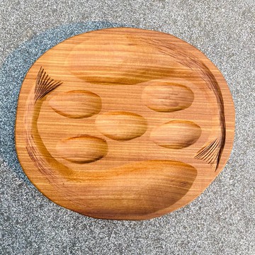 非洲柚木五餅二魚木盤 小