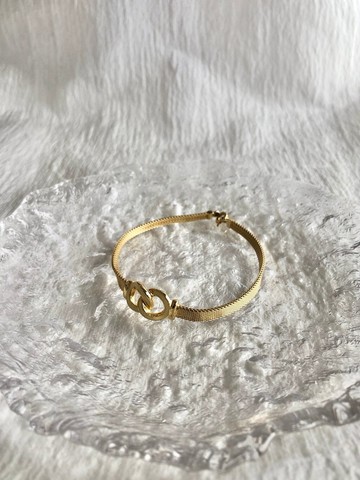 【日本直送 名牌中古包】Christian Dior 克裡斯汀‧迪奧 手鍊 金色 無限符號 網狀錶帶 wsp2vr