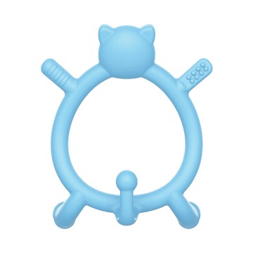 貝親 Pigeon - 咬咬貓矽膠固齒器-藍