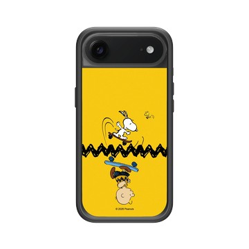 iPhone Air Mod NX -邊框背蓋組合 (相機按鈕) 黑 - 史努比 Snoopy - 一起玩滑板吧！