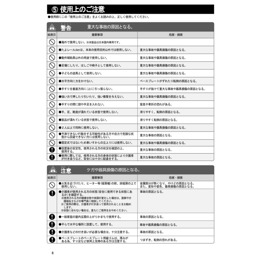 マツ六 たよレールdan(省スペース片手すり) 踏み台無 品番：BZD-11 全2色