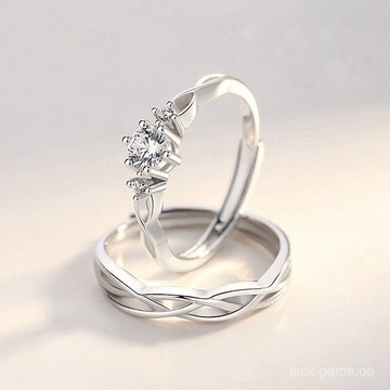 情侶戒指一對男女銀色對戒結婚求婚仿真鑽戒七夕情人節禮物送女友