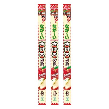 UHA 味覺糖 撕吧 好長軟糖 蘋果味 特殊技術製成 撕著吃 空氣感 全長40cm  32.9g  3條
