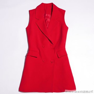 2024新款長袖無袖西裝馬甲外套時尚女神范外穿中長款背心西服上衣