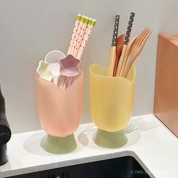 【臺灣出貨】鬱金香筷子筒可瀝水臺麵多功能置物架廚房勺子叉子筷子籠收納盒 3VG8
