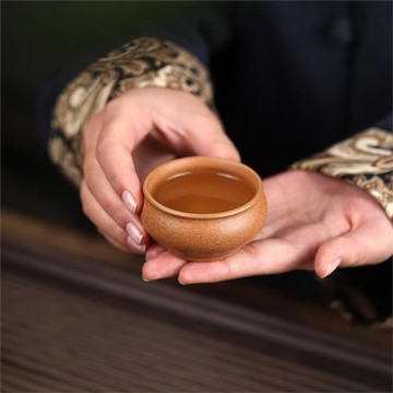 宜興原礦紫砂主人杯單杯黃段泥品茗杯仿古小茶杯個人專用客杯40ml