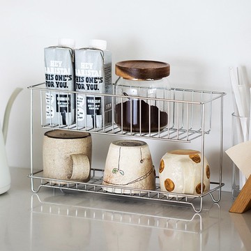 日本霜山 桌上型304不鏽鋼雙層收納架/置物架