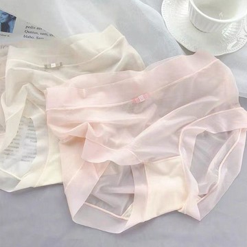 可可裡👛內褲 女士內褲 輕薄款 抗菌 速乾透氣 無痕 女生 冰絲 三角褲 中腰 學生 抑菌 透明