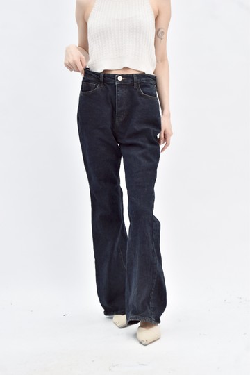 (S) flow jeans 藍色高腰牛仔長褲