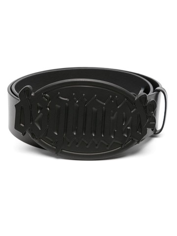 Dsquared2 - Gothic logo-buckle leather belt - men - Calf Leather - 85 - Black